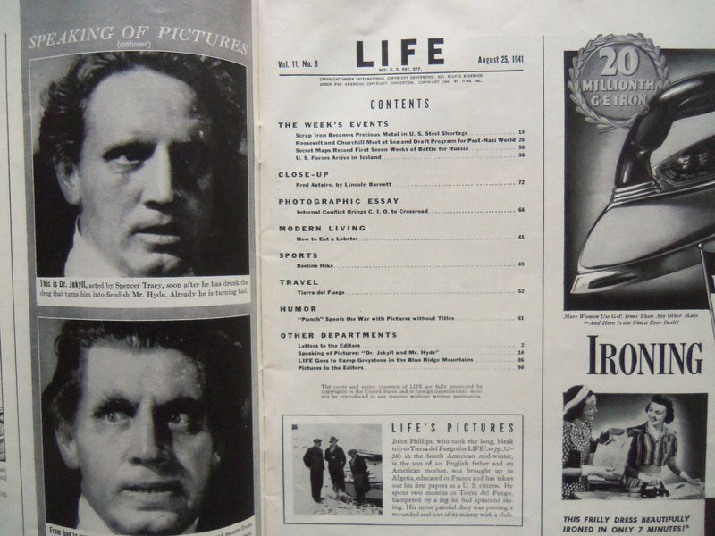 1941 AUGUST 25 LIFE MAGAZINE - FRED ASTAIRE AND SON - L 249