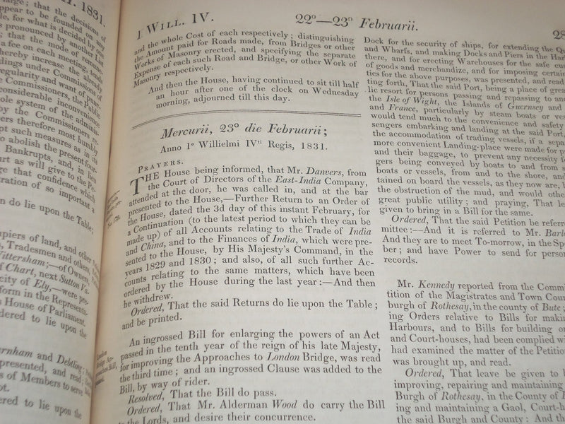 1830-1831 JOURNALS OF HOUSE OF COMMONS - KING GEORGE IV 1ST & 2ND YEAR - KD 4C