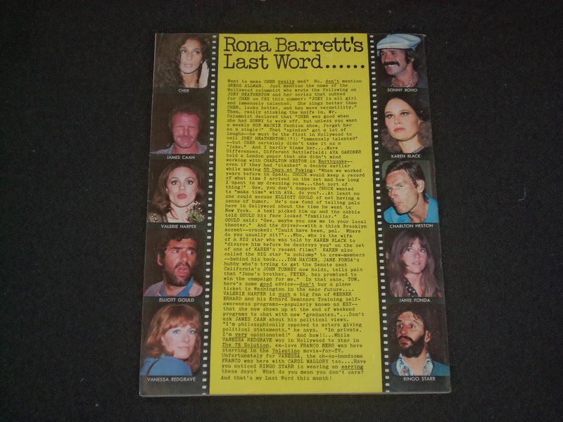 1975 NOV RONA BARRETT'S GOSSIP MAGAZINE -ELVIS PRESLEY -ROBERT REDFORD - ST 6262