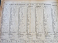 1920 JULY 6 NEW YORK TIMES - BALLOT 38 MCADOO 405 1/2 COX 383 1/2 - NT 6481