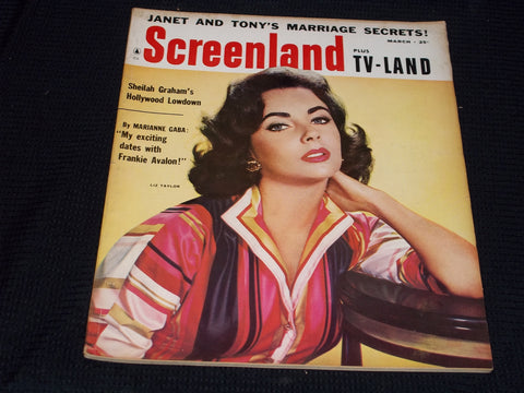 1958 MARCH SCREENLAND PLUS TV LAND MAGAZINE - LIZ TAYLOR - E 13568