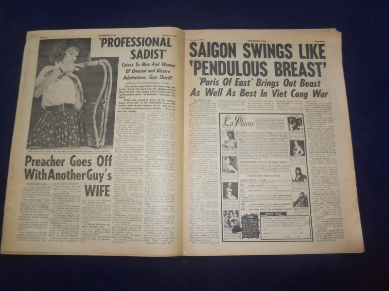 1966 FEBRUARY 12 FLASH NEWSPAPER - I MADE IT BIG AND ENDED UP FLAT BUST- NP 6959