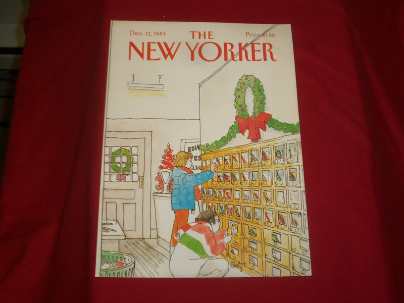 1983 DECEMBER 12 NEW YORKER MAGAZINE FRONT COVER ONLY - GREAT ART FOR FRAMING