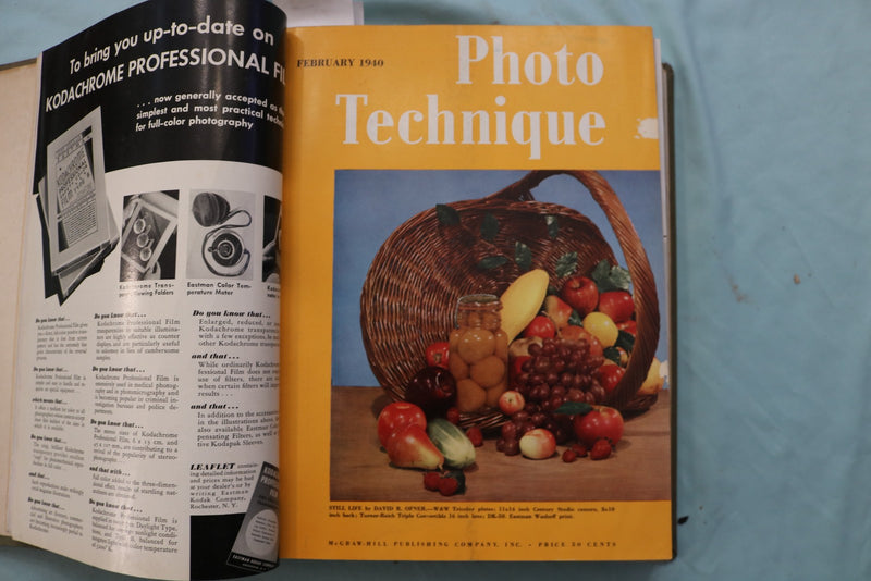 1940 PHOTO TECHNIQUE MAGAZINE BOUND VOLUME - COMPLETE YEAR - KD 9711
