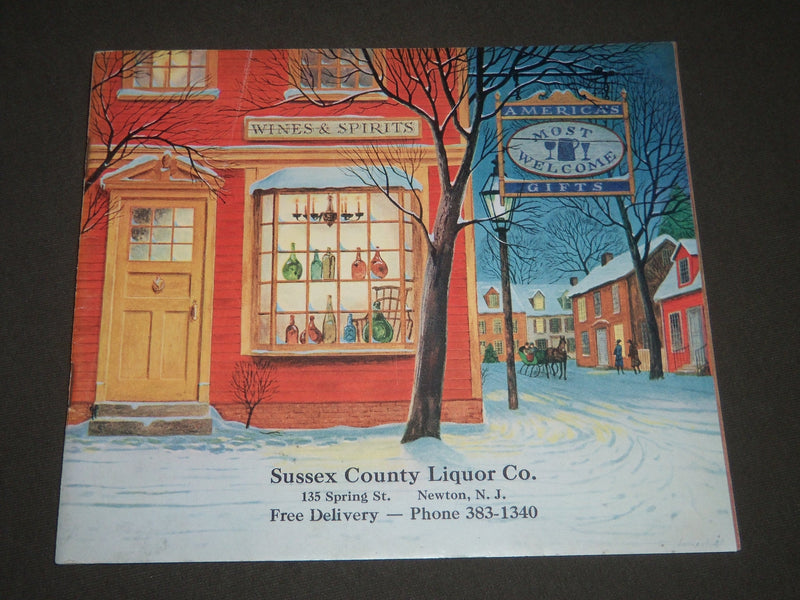 1967 SUSSEX COUNTY LIQUOR COMAPNY CATALOGUE - NEWTON NEW JERSEY - J 2463