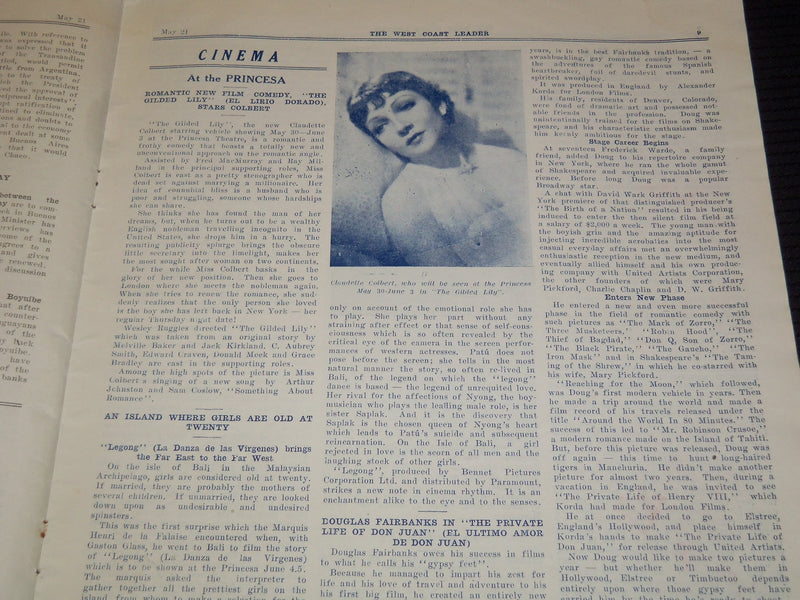 1935 MAY 21 THE NEW WEST COAST LEADER MAGAZINE - LIMA - NEW CABINET - SP 3136I