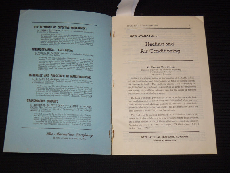 1956-1957 ENGINEERING EDUCATION JOURNAL MAGAZINES LOT OF 2 ISSUES - K 1060