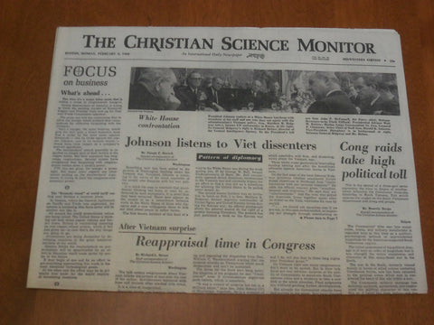 1968 FEB 5 THE CHRISTIAN SCIENCE MONITOR -LBJ LISTENS TO VIET DISSENTERS-NP 4643