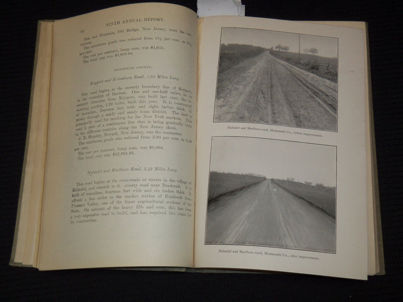 1902 NINTH ANNUAL REPORT OF COMMISSIONER OF PUBLIC ROADS - NEW JERSEY - KD 4583F