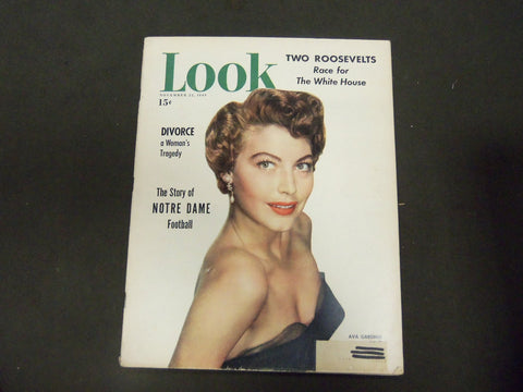 1949 NOVEMBER 22 LOOK MAGAZINE - AVA GARDNER - GREAT PHOTOS & ADS - ST 2844