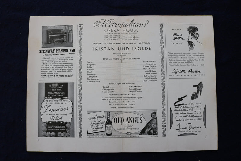 1939-1942 METROPOLITAN OPERA HOUSE PROGRAMS - LOT OF 5 - K 1700