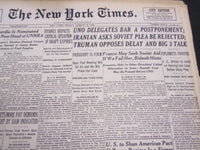 1946 MARCH 22 NEW YORK TIMES - UNO POSTPONEMENT REJECTED - NT 4232