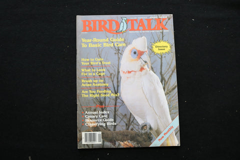 1986 JANUARY BIRD TALK MAGAZINE - SLENDER BILLED COCKATOO COVER - E 10186