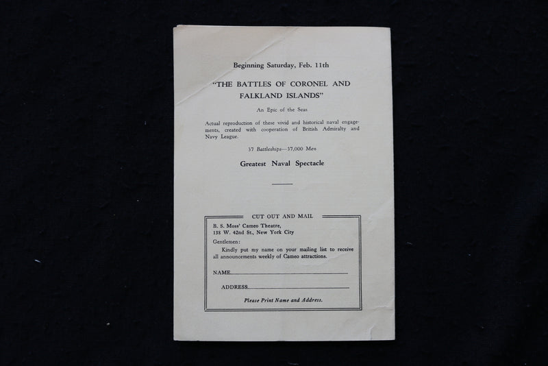 1928 B.S. MOSS' CAMEO THEATRE PROGRAM-THE PRIVATE LIFE OF HELEN OF TROY - K 1832
