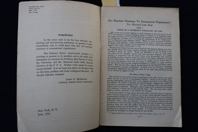 1932 ARE SANCTIONS NECESSARY TO INTERNATIONAL ORGANIZATION? - SOFTCOVER - K 1556