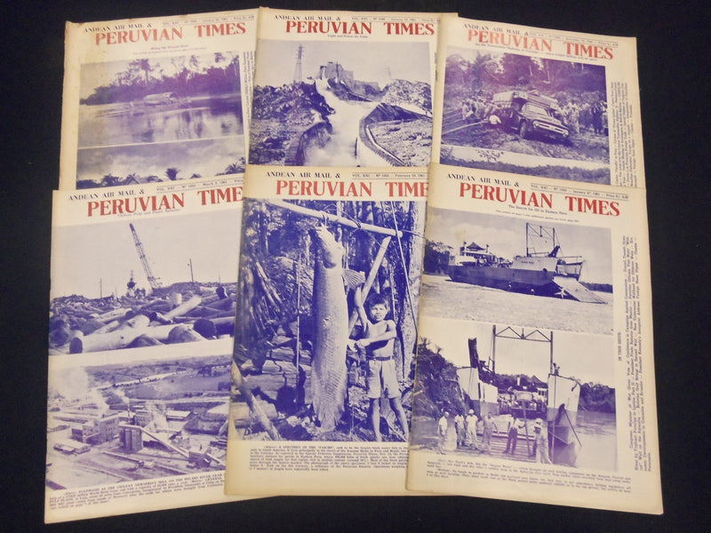 1960-1961 ANDEAN AIR MAIL & PRUVIAN TIMES MAGAZINE LOT OF 12 - NICE ADS - O 2205
