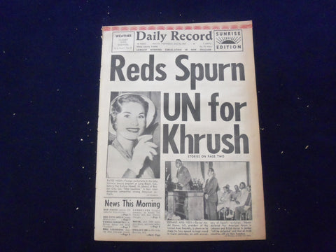 1958 JULY 23 BOSTON DAILY RECORD NEWSPAPER - REDS SPURN UN FOR KHRUSH - NP 6363