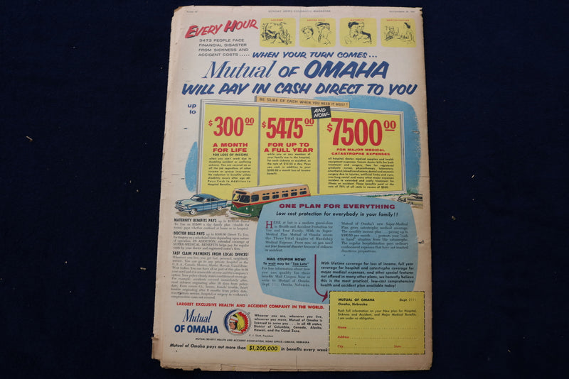 1954 NOV 28 SUNDAY NEWS COLOROTO MAGAZINE-WILLIAM HOLDEN -MOVIE NUMBER - E 22790
