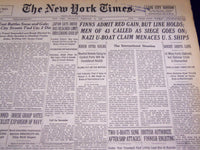 1940 FEBRUARY 15 NEW YORK TIMES - FINNS ADMIT RED GAIN - NT 2872