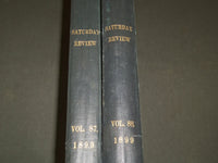 1899 SATURDAY REVIEW 2 BOUND VOLUMES - COMPLETE YR- PUBLISHED IN LONDON - R 1112