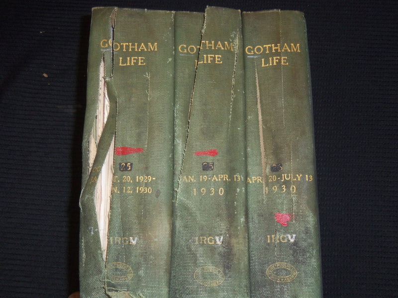 1929-1930 GOTHAM LIFE METROPOLITAN BUS SCHEDULES LOT OF 3 VOLUMES - KD 4560