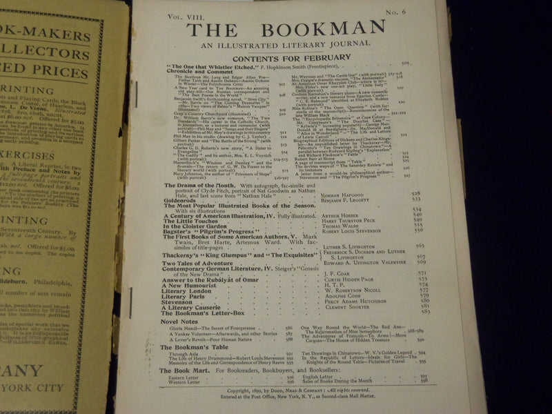 1899 FEBRUARY THE BOOKMAN MAGAZINE - MAXFIELD PARRISH ILLUSTRATIONS - ST 5500