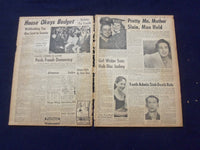 1958 JUNE 6 BOSTON RECORD AMERICAN NEWSPAPER -WIFE MURDERED LOVERS' LANE-NP 6278