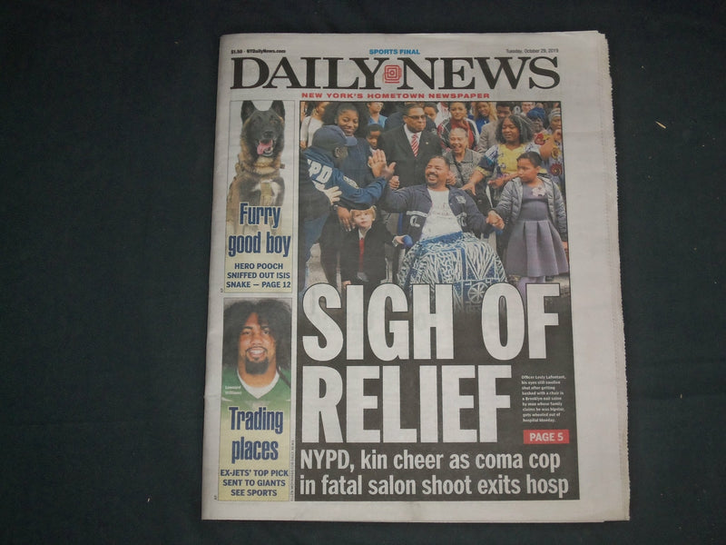 2019 OCTOBER 29 NEW YORK DAILY NEWS NEWSPAPER - N.Y. GIANTS & N.Y. JETS TRADE