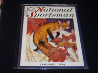 1936 JANUARY NATIONAL SPORTSMAN MAGAZINE NICE ILLUSTRATED FRONT COVER - E 69