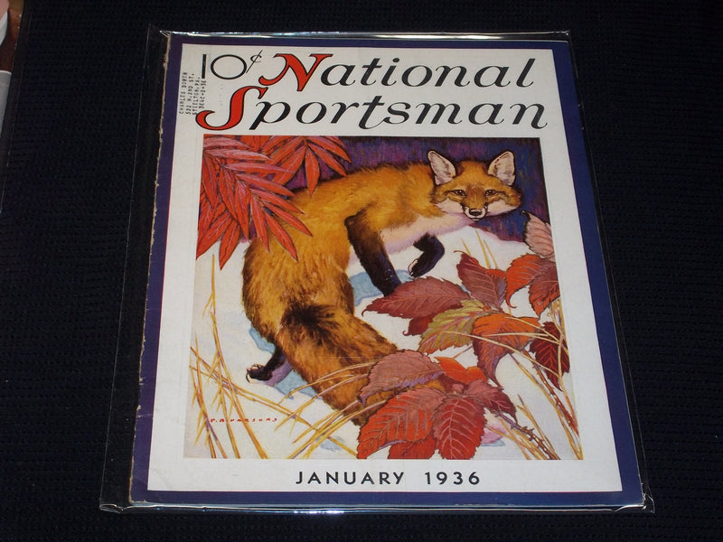1936 JANUARY NATIONAL SPORTSMAN MAGAZINE NICE ILLUSTRATED FRONT COVER - E 69