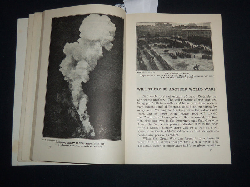 1930 PEACE OR WAR WHAT THE BIBLE SAYS ABOUT IT BOOK - J 9298