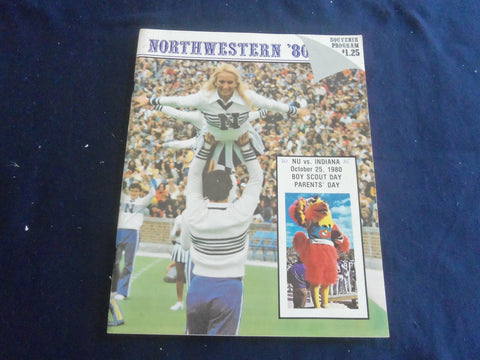 1980 OCTOBER 25 FOOTBALL PROGRAM - NORTHWESTERN UNIV VS INDIANA UNIV - SP 1217V