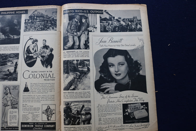 1942 APRIL 18 STAR WEEKLY MAGAZINE - RAF BLOWS UP NAZI TANKER COVER - E 23023