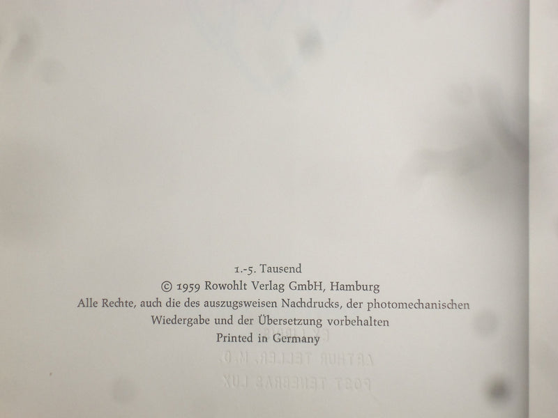 1959 EINE WELT - GESCHICHTE DES HERZENS HARDCOVER BOOK - MORUS- GERMAN - KD 9013