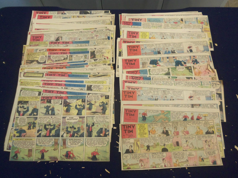 1942-1945 TINY TIM SUNDAY COLOR COMICS - LOT OF 68 - NP 5197