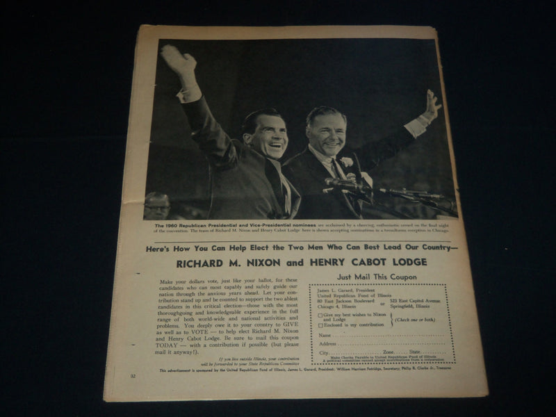 1960 OCT 23 CHICAGO SUNDAY TRIBUNE MAGAZINE SECTION - RICHARD NIXON - NP 3851