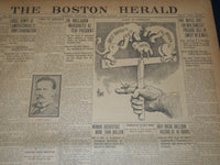 1909 JUNE 8 THE BOSTON HERALD NEWSPAPER - PRESQUE ISLE FIRE - BH 382