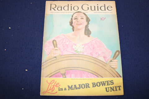 1936 MARCH 14 RADIO GUIDE MAGAZINE - WINIFRED CECIL COVER - E 9192