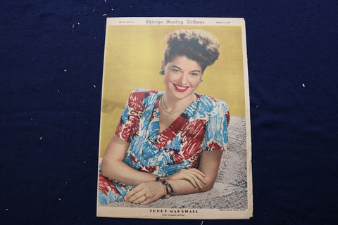 1946 AUGUST 4 CHICAGO TRIBUNE MAGAZINE - TRUDY MARSHALL COVER - E 22836