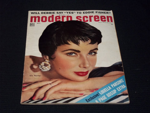 1954 OCTOBER MODERN SCREEN MAGAZINE - LIZ TAYLOR FRONT COVER - E 14550