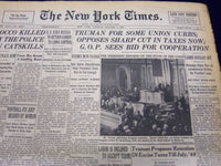 1947 JAN 7 NEW YORK TIMES - TRUMAN FOR SOME UNION CURBS - ROCCO KILLED - NT 102