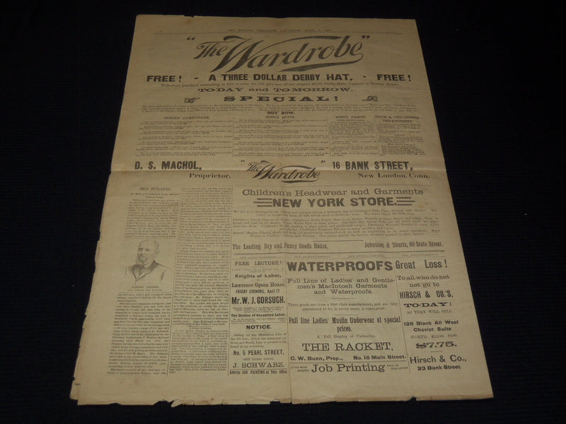1891 APRIL 15 MORNING TELEGRAPH NEWSPAPER - LINCOLN'S DEATH 26TH ANNIV- NP 2152C