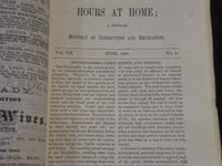 1868-1869 HOURS AT HOME MAGAZINE LOT OF 5 ISSUES - WR 1280