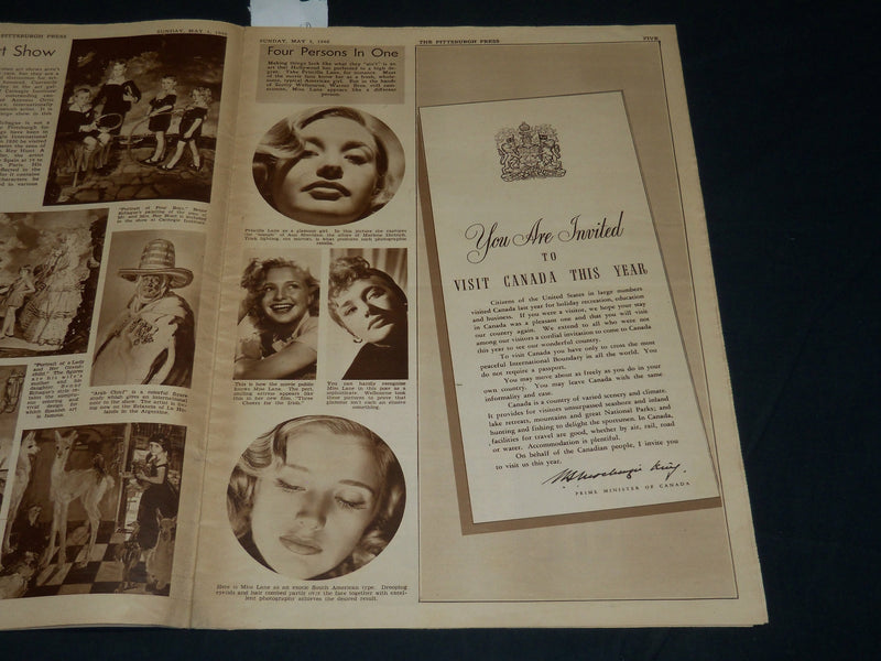 1940 MAY 5 THE PITTSBURGH PRESS SUNDAY ROTO SECTION - ,AUREEM O'HARA - NP 4546