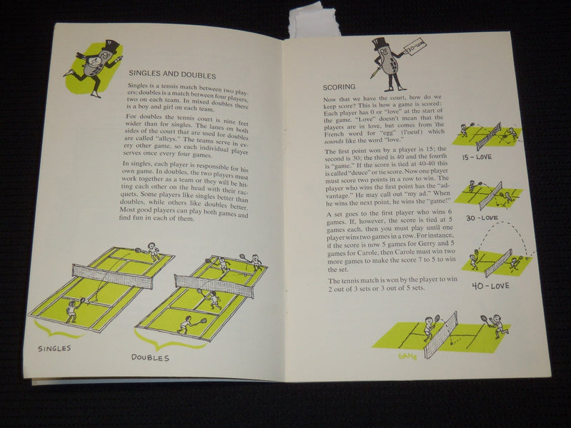 1973 MR. PEANUTS GUIDE TO TENNIS LOT OF 2 - SOFTCOVER - J 8087