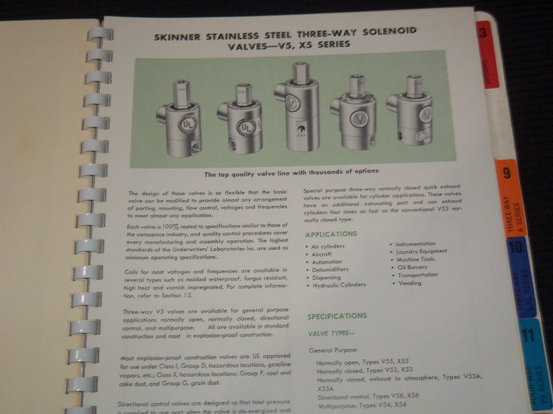 1960'S SKINNER ELECTRIC VALVES GENERAL CATALOG V66 - NICE PHOTOS - KD 3912C