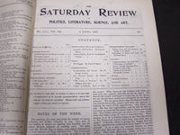 1908 SATURDAY REVIEW 2 BOUND VOLUMES - COMPLETE YR- PUBLISHED IN LONDON - R 1090