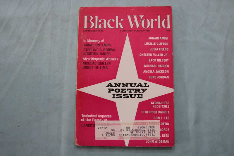 1973 SEPTEMBER BLACK WORLD MAGAZINE - ANNUAL POETRY ISSUE - K 3357