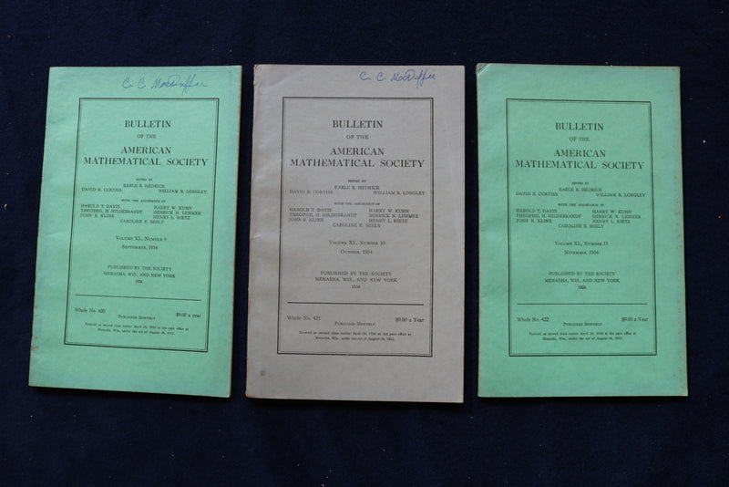 1931-1936 AMERICAN MATHEMATICAL SOCIETY BULLETIN MAGAZINE - LOT OF 18 - O 3584
