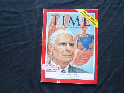 1954 MAY 3 TIME MAGAZINE - BUILDER HARRY MORRISON - T 1431